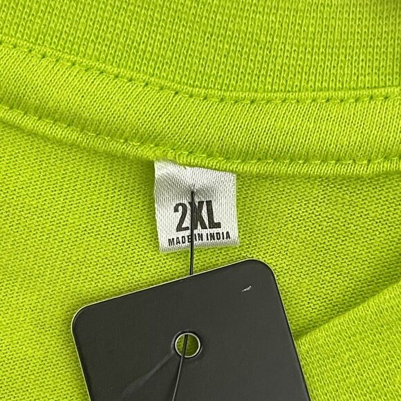 Hustle Gang Vengeance Skull Tee 2XL Acid Lime Graphic Streetwear Flame Logo NWT - Picture 3 of 15